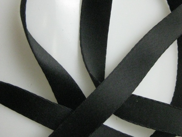 Rayon and cotton black ribbon
