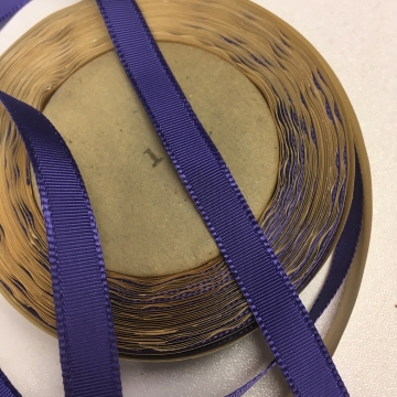 Vintage 40s narrow purple grosgrain ribbon rayon 5/16 inch W